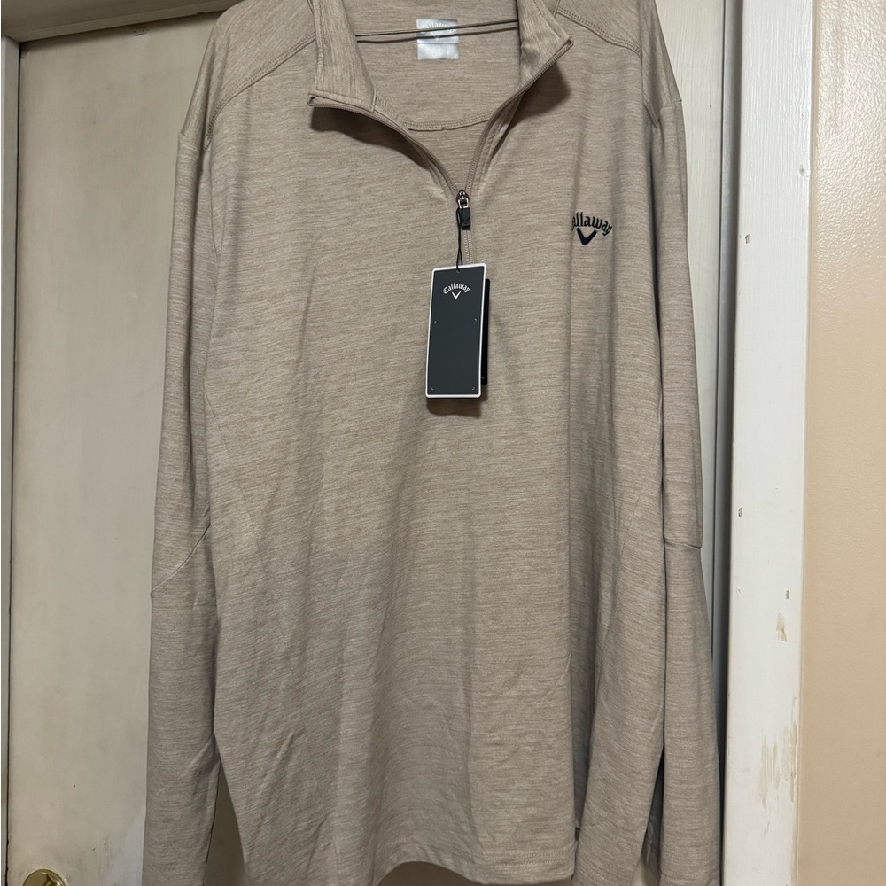 Callaway Neutral Beige Pullover Top XL